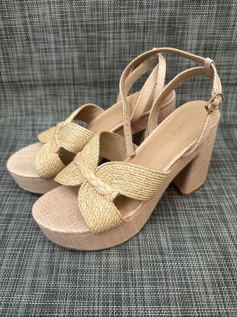 Altar'd State Pink Braided Platform Sandals